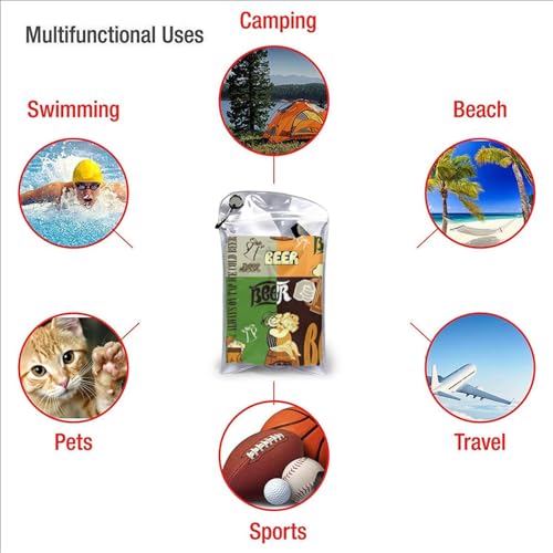 Toalla de playa de secado rápido grande y suave: toalla de baño con diseño de cerveza 8