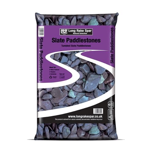 Suregreen Welsh Slate Paddlestones | Plum | 50-100mm | 20kg | Aggregates, Garden Pebbles, Garden Chippings, Driveway Stones/Sealer