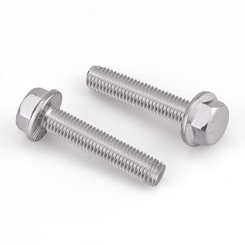 Image of 1 /4-20 x 1 Flanged Hex Head Bolts Screws, 304 Stainless Steel 18-8, Full Thread, Coarse Thread, 20 PCS