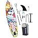 SM SunniMix Inflatable Surfing Board Surfboard with Pump Comfortable Paddleboard Board for Beginners Beach Traveling