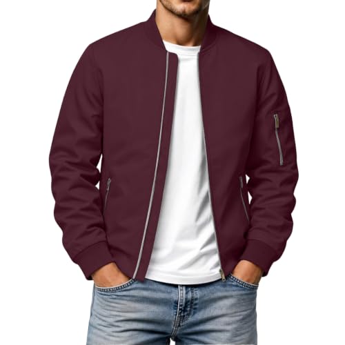Carydety Mens Winter Jacket Bomber Jacket Windbreaker Jackets Overcoat - image 6