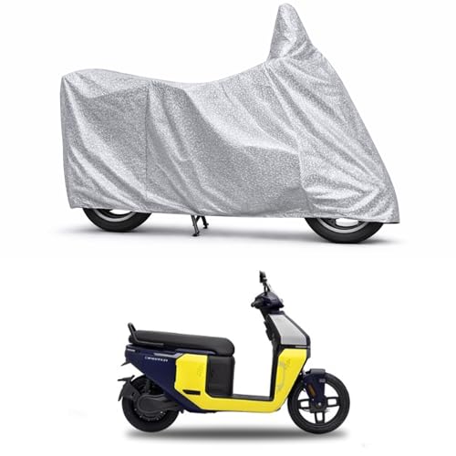 Image of 100% Waterproof Two Wheeler Body Cover Multi Layered Fabric Designed for TVS Orbiter | Belt Buckle Lock | Silver Mag