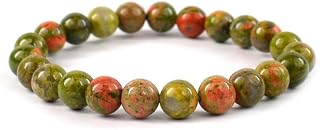100% Genuine Natural Stones Bracelet - Elastic Bracelet with Pearls on 6 mm or 8 mm - Size 18.5 cm | Including Jewellery Box