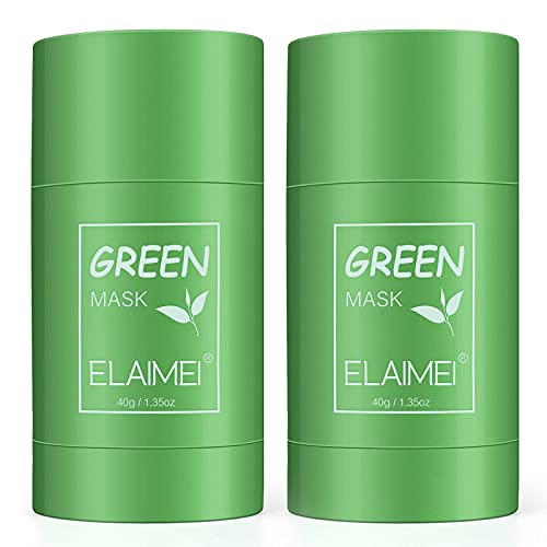 Masque au thé vert en stick, élimine les points noirs, nettoie les pores en profondeur, éclaircit la peau, hydrate le visage, élimine les points noirs sur le visage (2 pack) Cover