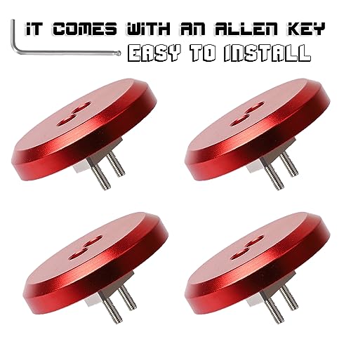 Xundong Corvette Jack Pucks Aluminum Lifting Puck Pad Compatible With Porsche Corvette C7 C6 C5 C8 Z06 1997-2023 (Pack Of 4) (Red) #TOP3