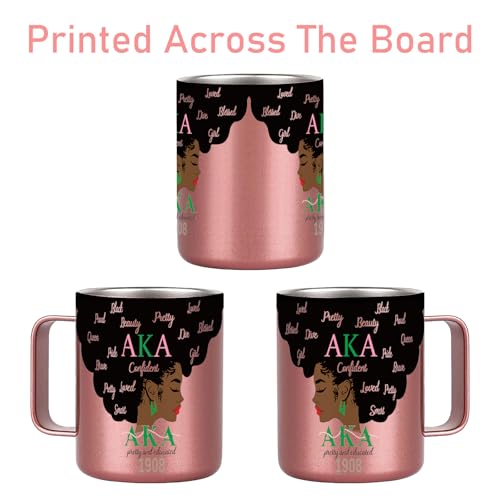 Aletege AKA Paraphernalia Sorority Stainless Steel Insulated Coffee Mug - Gifts for Women, 12 Ounce Rose Gold by Aletege - Used condition - Image 4
