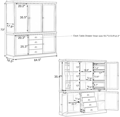 Merax-Kitchen Pantry Organizer-White