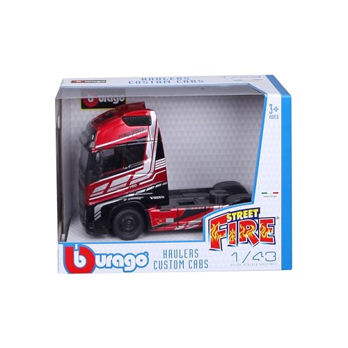 Bburago 1/43 Street Fire - Cabina Camion Volvo Fh16 Globetrotter 750 Xxl - Rosso Metallo - Nuovo 2024
