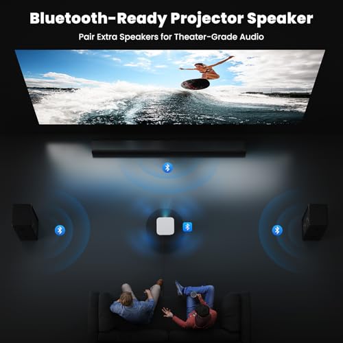 Image of [1500 ANSI /Built-in APPs] Smart Projector with Wifi and Bluetooth: NICPOW Native 1080P Outdoor Projector, Compatible with Netflix, Auto Focus & Keystone, Portable Proyector for Home & Outdoor Use