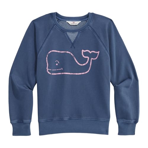 vineyard vines Girls' Raglan Crewneck Sweatshirt, Moonshine, 2T