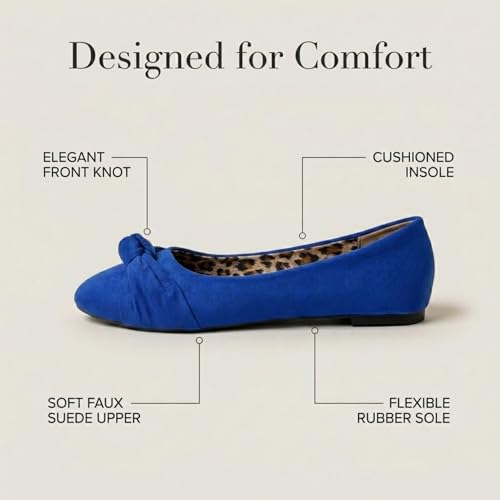 Image of Women's Flats with Knot Front Cute Ballet Flats for Women Casual or Dressy Shoes for Women Comfortable Flats Womens Shoes