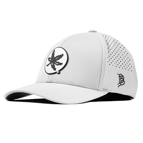Branded Bills Officially Licensed x Ohio State Buckeyes White Curved Performance Ohio State OSU Buckeye Logo PVC