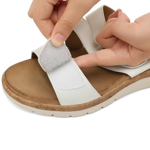 Image of UBFEN Womens Low Wedge Sandals Comfortable Walking Slide with Arch Support 2 Adjustable Strap for Casual Outings and All-Day Wear