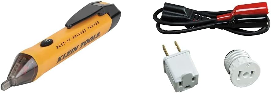 Klein Tools NCVT1P Voltage Tester, Non-Contact Voltage Detector Pen & Finder Accessory Kit, Circuit Breaker Leads, Circuit Breaker Adapters Klein Tools 69411