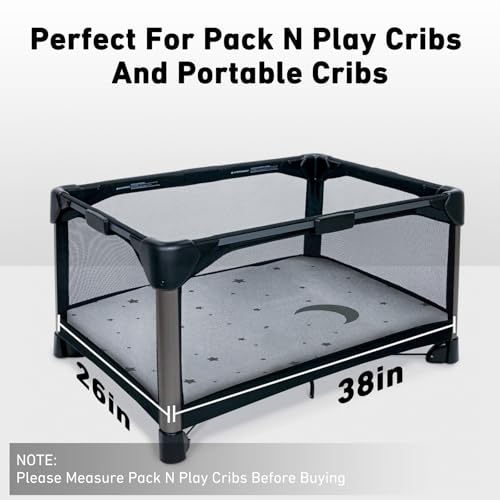 Casusv HM-2023MY04-02-PCM 38 Inchx26 Inch Pack And Play Mattress For Baby And Toddlers - Breathable Pack N Play Mattresses Dual Sided Use Inner Core Thick Removable Cute Star Washable Cover thumb #6