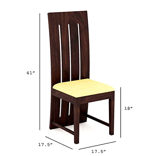 Image of Krishna Wood Decor Sheesham Wood Dining Table with Chairs | Dining Set Furniture | Balcony | Living Room (Sheesham Wood Dining Table with 4 Chairs | 1 Bench, Walnut Finish)