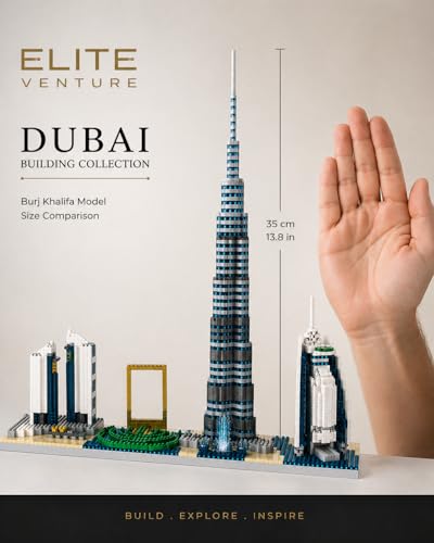 Image of Dubai Skyline Building Blocks Set, Burj Khalifa Model Kit 3000+ Pieces, Architecture Mini Bricks City Collection, Creative Construction Toy for Adults & Kids 12+, Premium Gift Toy Set
