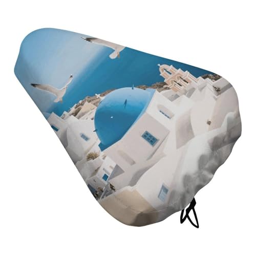Santorini Greek Island Bike Seat Cover Drawstring Extra