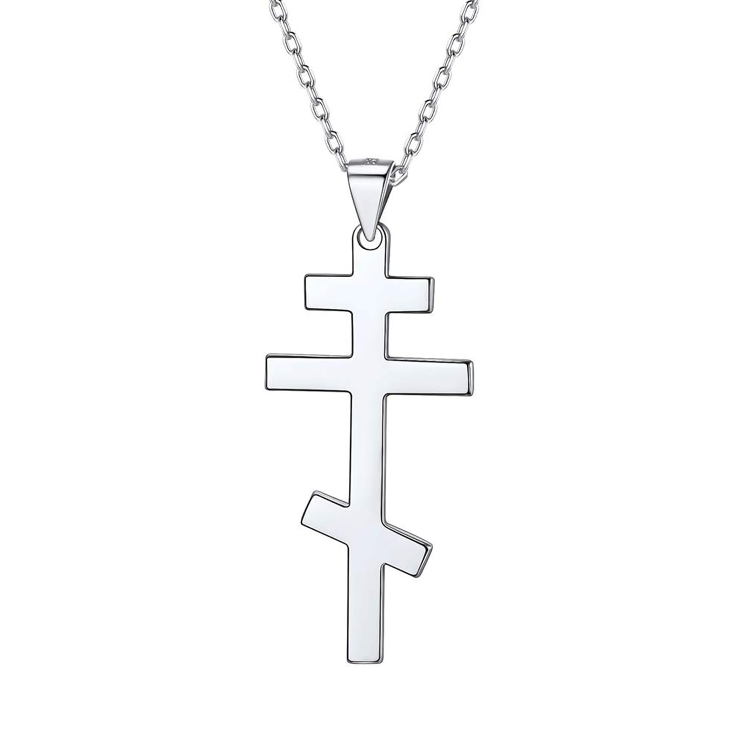 Orthodox Cross Necklace For Men Stainless Steel Orthodox Pendant