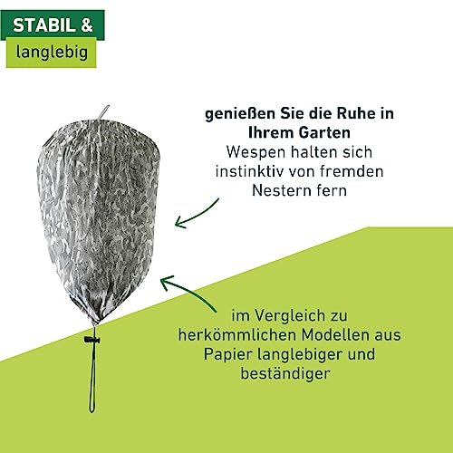 Windhager Wespennest Attrappe, Wespenabwehr, Wespenschutz, Wespenschreck, Bienen-, Wespen- & Hornissenabwehr Wespenvertreiber, 03116, Hellgrau