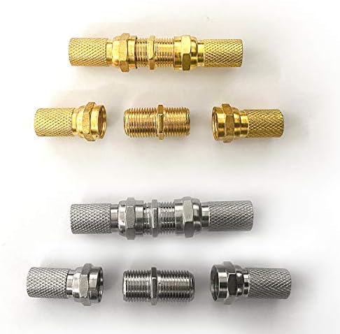 Yizerel F Type Connector Kit for Coaxial Cable Extension/Repair, 8 Pcs RG6 Plug Connector and 4 Pcs Female Extended Connectors for Satellite TV Aerial Sky Virgin NTL Coaxial Cable, Pack of 12