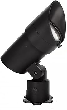 WAC Landscape Lighting, LED 120V Line Voltage Medium Size Accent Light with Adjustable Beam Angle and Integral Brightness Control 3000K Warm White Built-in LED in Black