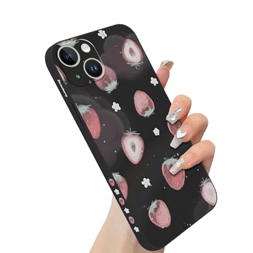 Yirlbey Funda para iPhone 13, Fina Silicona Carcasa con Fresa Lindo Medusa Flor Dibujos Cover para Mujer Niñas, Antigolpes Anti arañazos Bumper Protectora Case para iPhone13 6,1