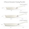 Innerwell Ceramic Frying Pan Set, Set of 3 Non Stick Frying Pans, White Ceramic Induction Cookware, Nonstick Skillet Omelette Egg Frying Pan Set, kitchen Cooking Pan Set, PFOA&PFAS Free #1