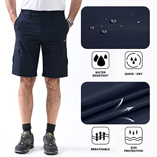 Svacuam Men's Quick Dry Running Shorts Workout Athletic Outdoor Shorts Zip Pocket(Blue,34) #TOP5