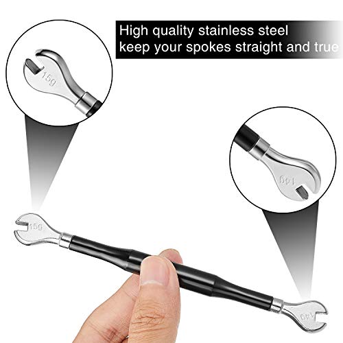 image for Mudder 6 Pieces Bike Spoke Wrench Tool Bicycle Spoke Tool Steel Bike R