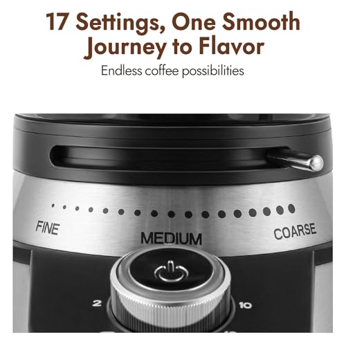 Secura Electric Conical Burr Coffee Grinder With 17 Grind Settings From French to Espresso, Black by Secura - Image 3