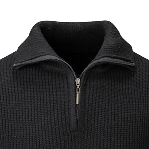 Pull zippé homme col montant gaufré style casual chic - 5