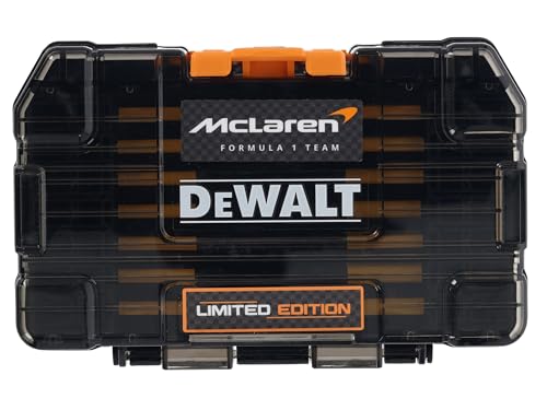 DEWALT Juego de destornilladores McLaren FLEXTORQ de 28 piezas. Se suministra en una funda rígida +, esto es parte de una funda conectable compatible con el sistema TSTAK™. Las fundas resistentes se