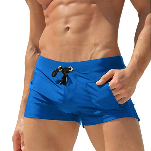 Image of TONLEN Mens Swimwear Short Swim Trunks with Zipper Pocket