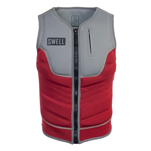 Mens Neoprene Wakesurf Comp Vest - Designed Exclusively for Wake Surfing, but Great for All Other Watersports Activities! NCGA (Red, Small)