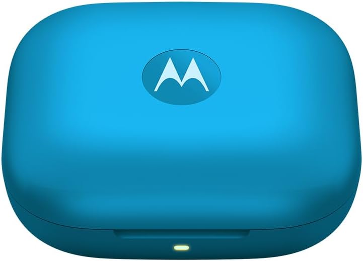 Motorola Moto Buds Bass XT2443-1 Dynamic ANC, Triple Microphone Array, Bluetooth 5.3, IP54 Water & Dust Resistant, Dolby Atmos Audio - (Blue Jewel)