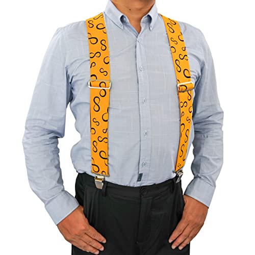 Image of MELOTOUGH Men's Suspenders Fully Elastic 2 inch Wide X back Heavy Duty Work Suspenders