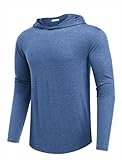 PINSPARK Lightweight Hoodies for Men Long Sleeve Pullover Hoodie for Golf Gym Workout Athletic Sweatshirt Navy