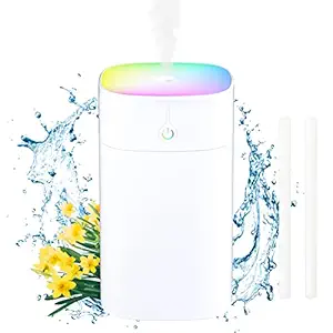 USB Personal Desktop Humidifiers,Colorful Cool Mist Humidifier 350ML Portable Mini Humidifier with Night Light,Jelison Auto Shut-Off,2 Mist Modes,Super Quiet, for Home,Office, Bedroom,White