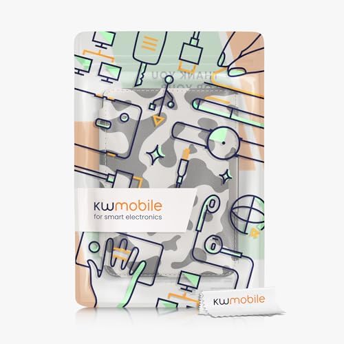 kwmobile Case Compatible with Kobo Clara 2E / Tolino Shine 4 Case - eReader Cover - Cow Print Black/White — view 6