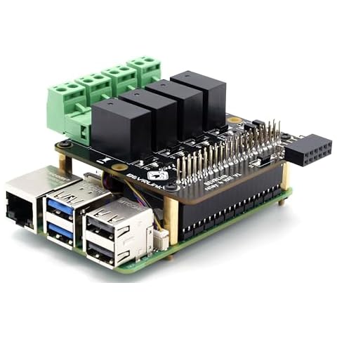 BEVRLink 4 Channel Relay HAT for Raspberry Pi 5 - Also Works with Raspberry Pi 4B and Raspberry Pi 3 (Raspberry Pi Board is NOT Included) Cover