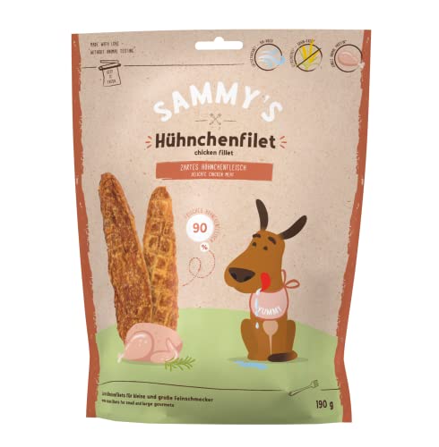 Sammy´s - Filetto di pollo, snack carnosi per cani, senza cereali, proteine singole, senza zucchero, senza coloranti e aromi, 1 x 190 g