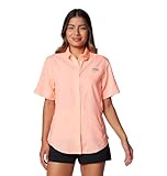 Columbia Womens PFG Tamiami II Short Sleeve Fishing Shirt, Tiki Pink, X-Large