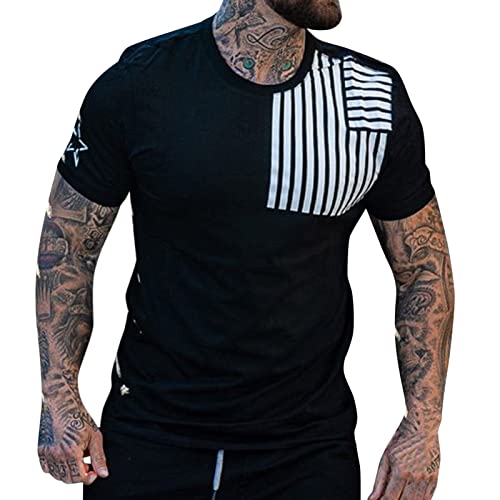 Fashion Men's Distressed T-Shirt Outdoor Casual Short Sleeve Print Graphic Sweatshirts Shirts Street Fashion Tee Shirt Top #TOP11