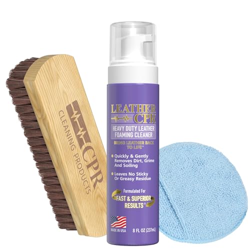 Leather CPR Heavy Duty Leather Foaming Cleaner & Brush Kit, 8 oz