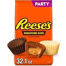 REESES Miniatures Assorted Flavored Peanut Butter Cups, Candy Party Pack, 32.1 oz