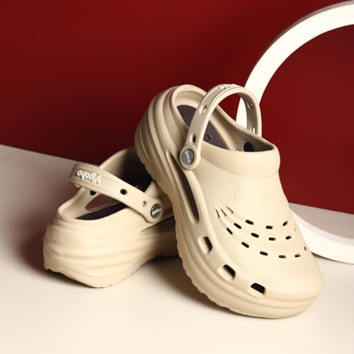 Image of YOHO High Heel Clogs for Women | Waterproof Monsoon Footwear & Rainy Sandals | Lightweight Cushioned Chappal