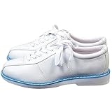 Zapatos de bolos Hombres Mujeres Interior Antideslizante Resistente al desgaste Zapatos de bolos ligeros Cómodos Transpirables Clásico Principiante for Bolera Zapatos de bolos ( Color : White , Size :
