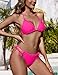 Zojuyozio Women Two Piece Swimsuit Halter Triangle Hollow Out Bathing Suits Cheeky String Bikini Sets Rose M