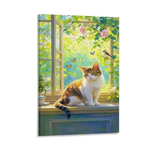 Décor Mural Géométrique 3D Tableau Décoration Chien à Poil Court Toile 30x45cm